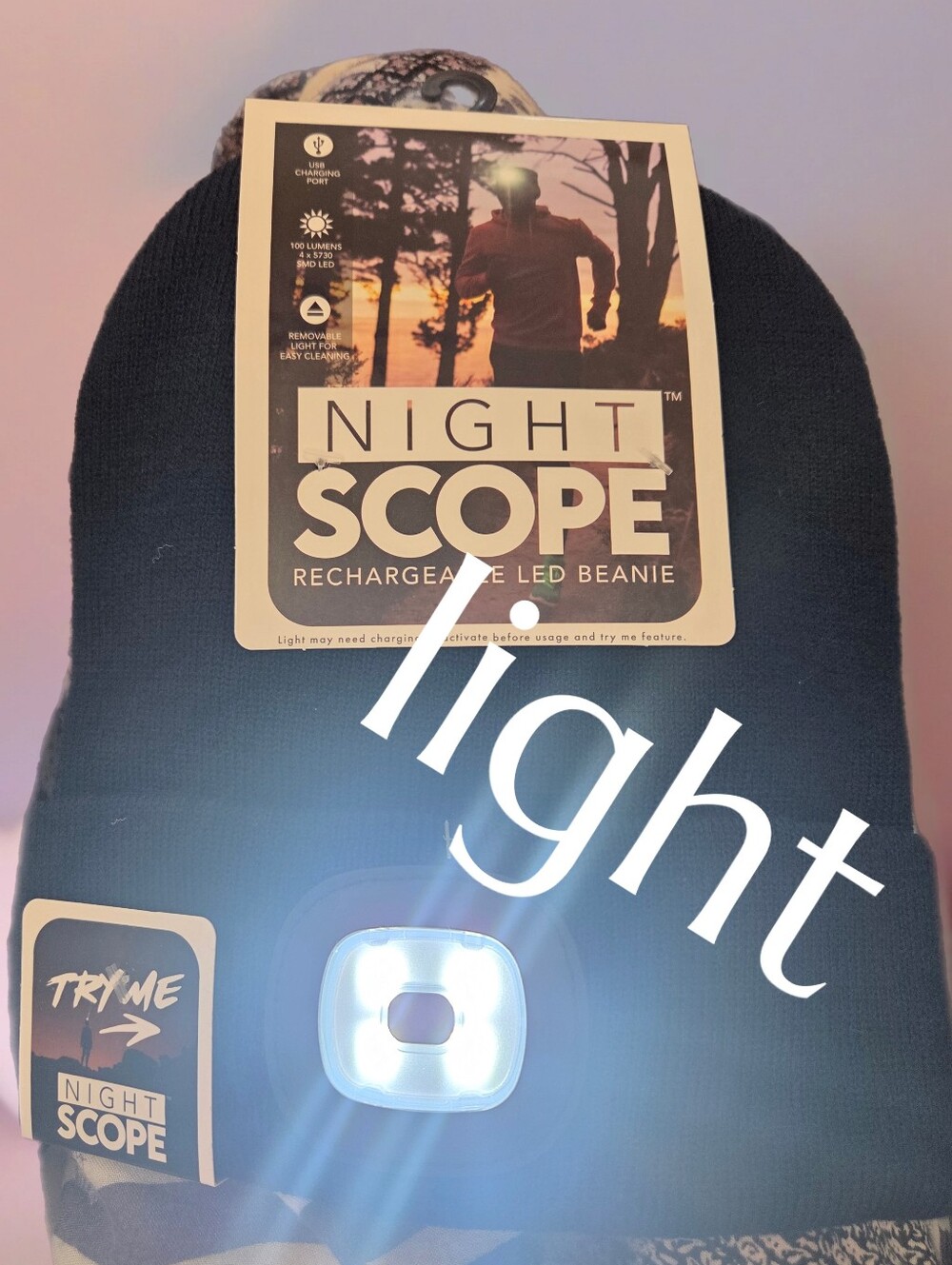 Night scope rechargeable removable led beanie hat Adults